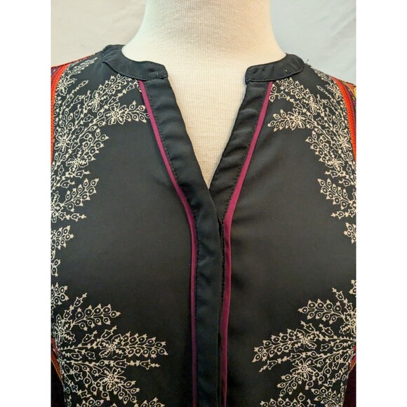 Dana Buchman Blouse Women's 4 Multi Paisley Print Career Top Corpcore Romantic - Picture 3 of 11